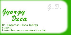 gyorgy duca business card