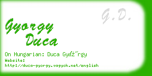 gyorgy duca business card